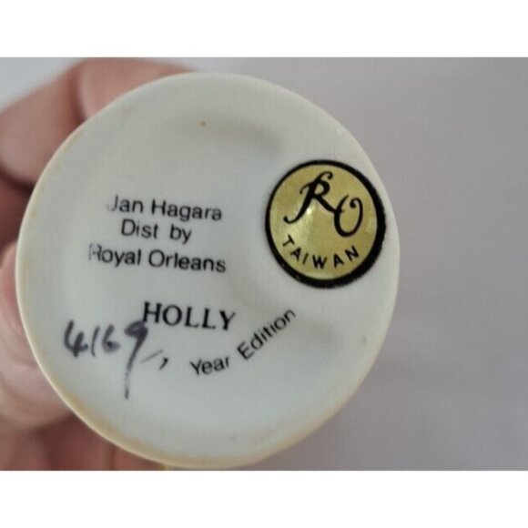 Vintage Hagara Ornament Lot of 3 Holly Noel Jody W Box 1980s Victorian Taiwan - Picture 6 of 8